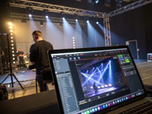 Which software can I use to simulate stage lights?