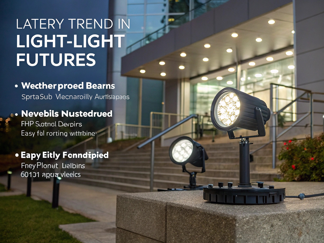 A sleek, modern IP65-rated moving head light in the rain