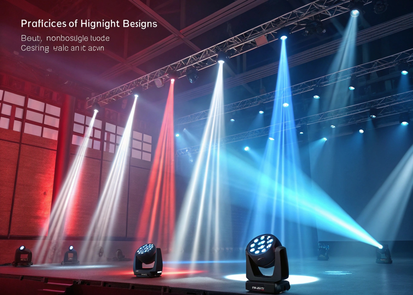 A wide shot of a concert stage where BEAM lights are the dominant lighting effect, creating a powerful visual.